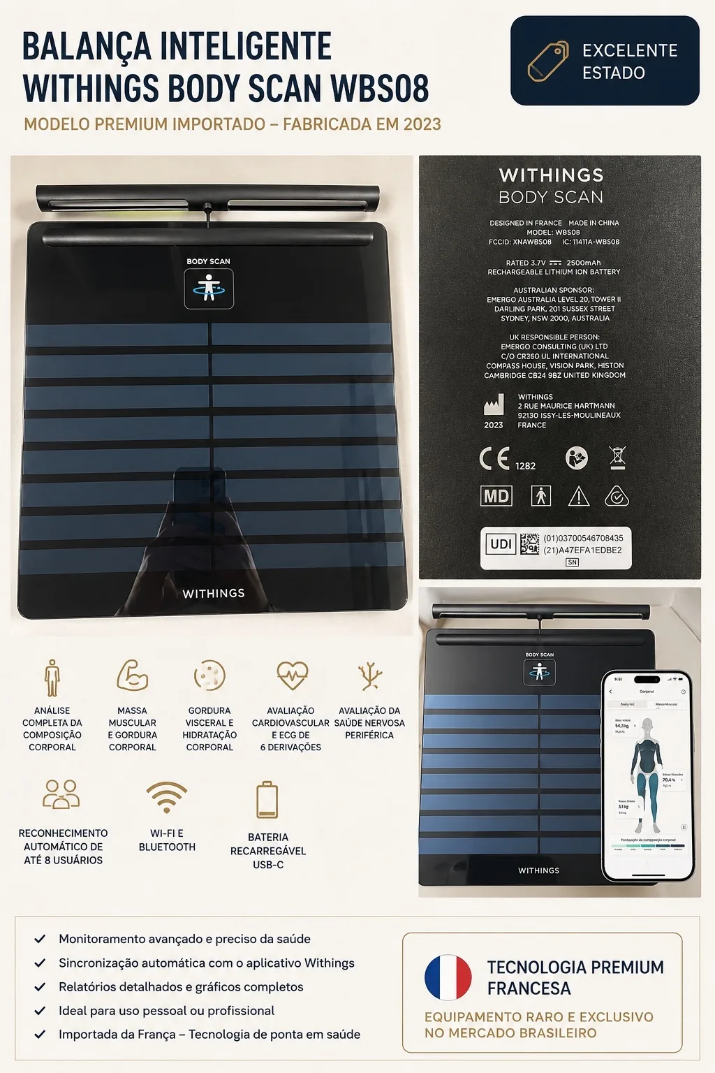 Balança Inteligente Withings Body Scan WBS08