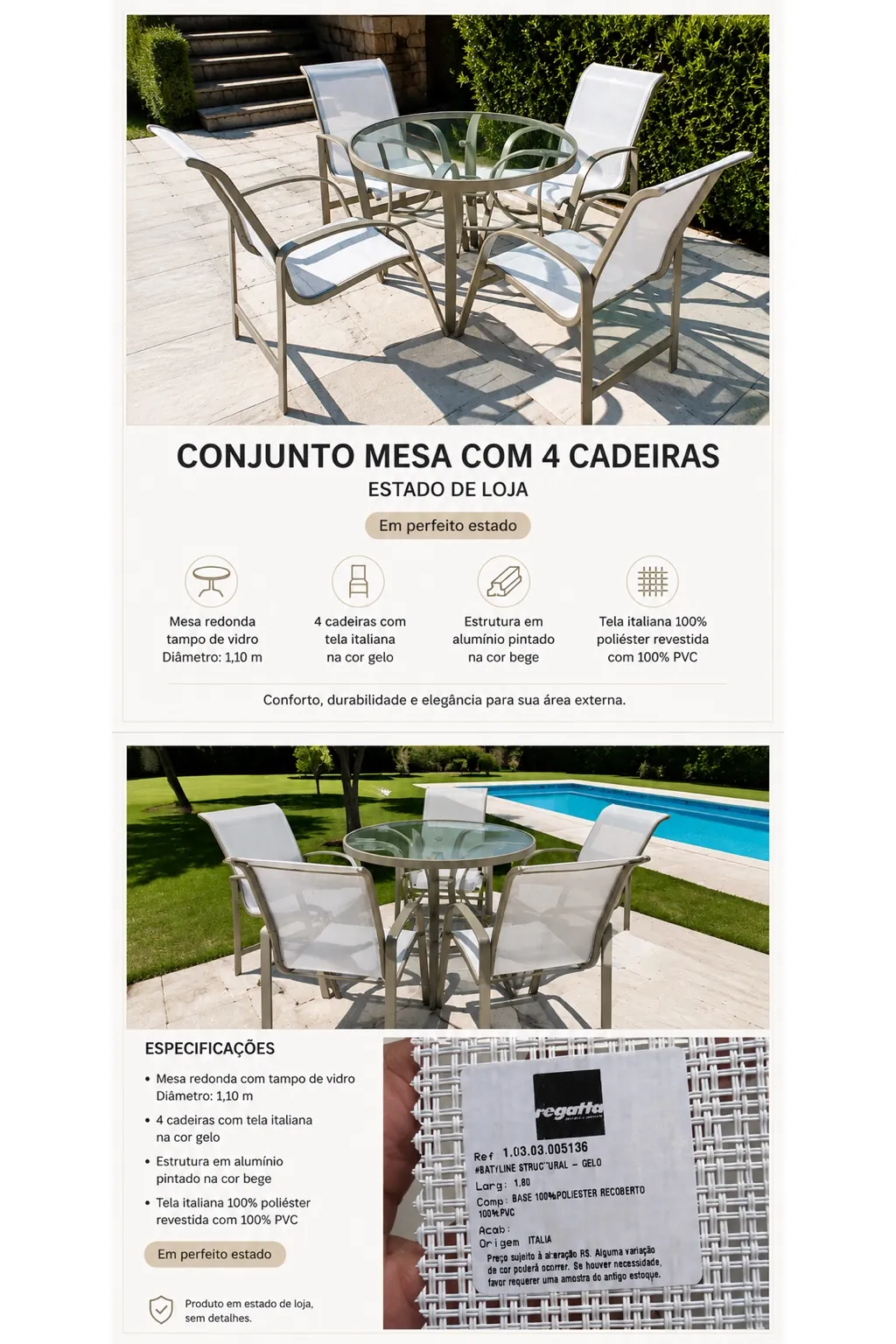 Conjunto de Mesa com 4 Cadeiras