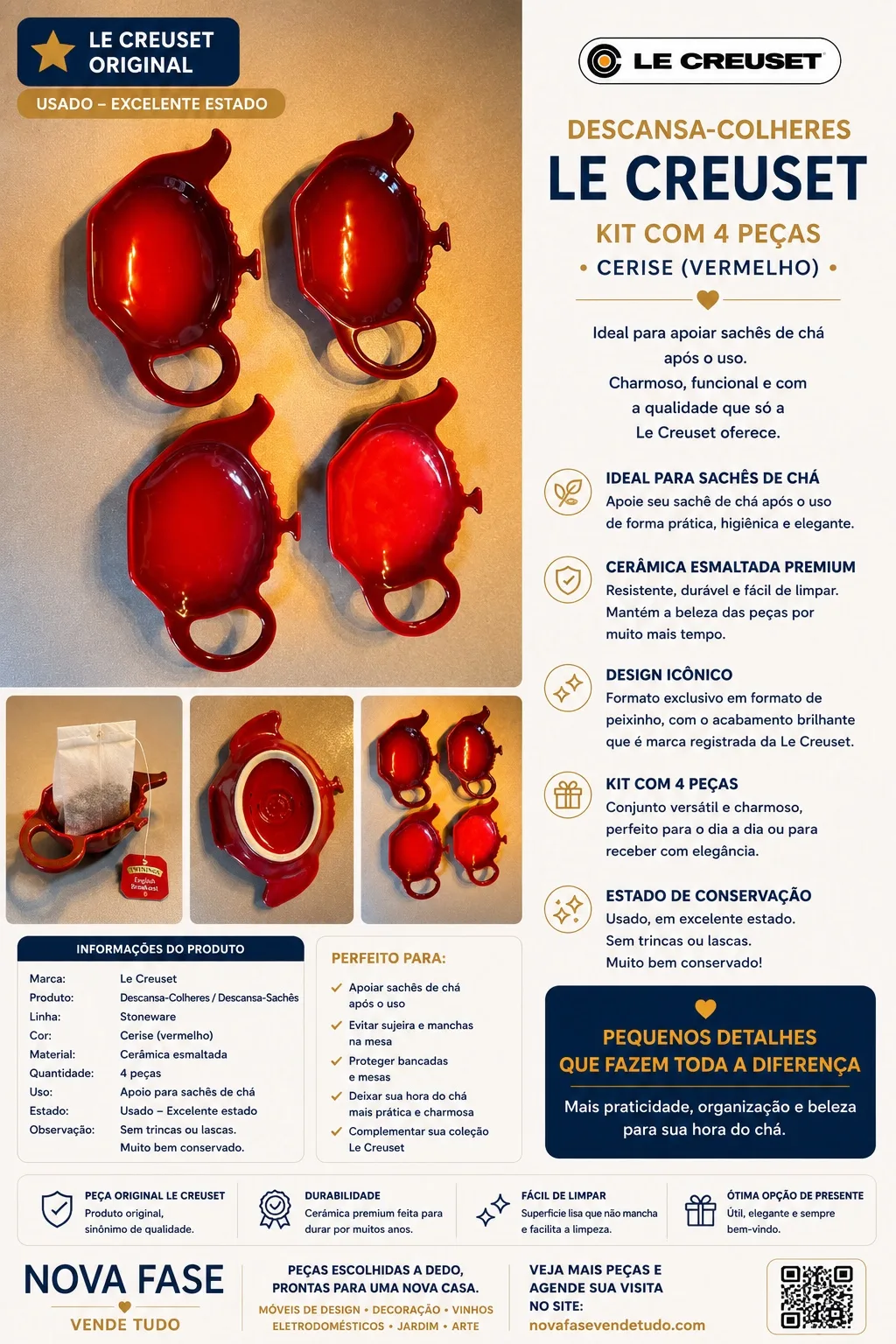 Suporte para  Saches  Le Creuset Kit com 4 Peças