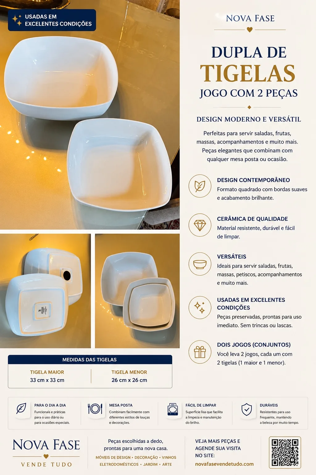 Dupla de Tigelas — Jogo com 2 Peças