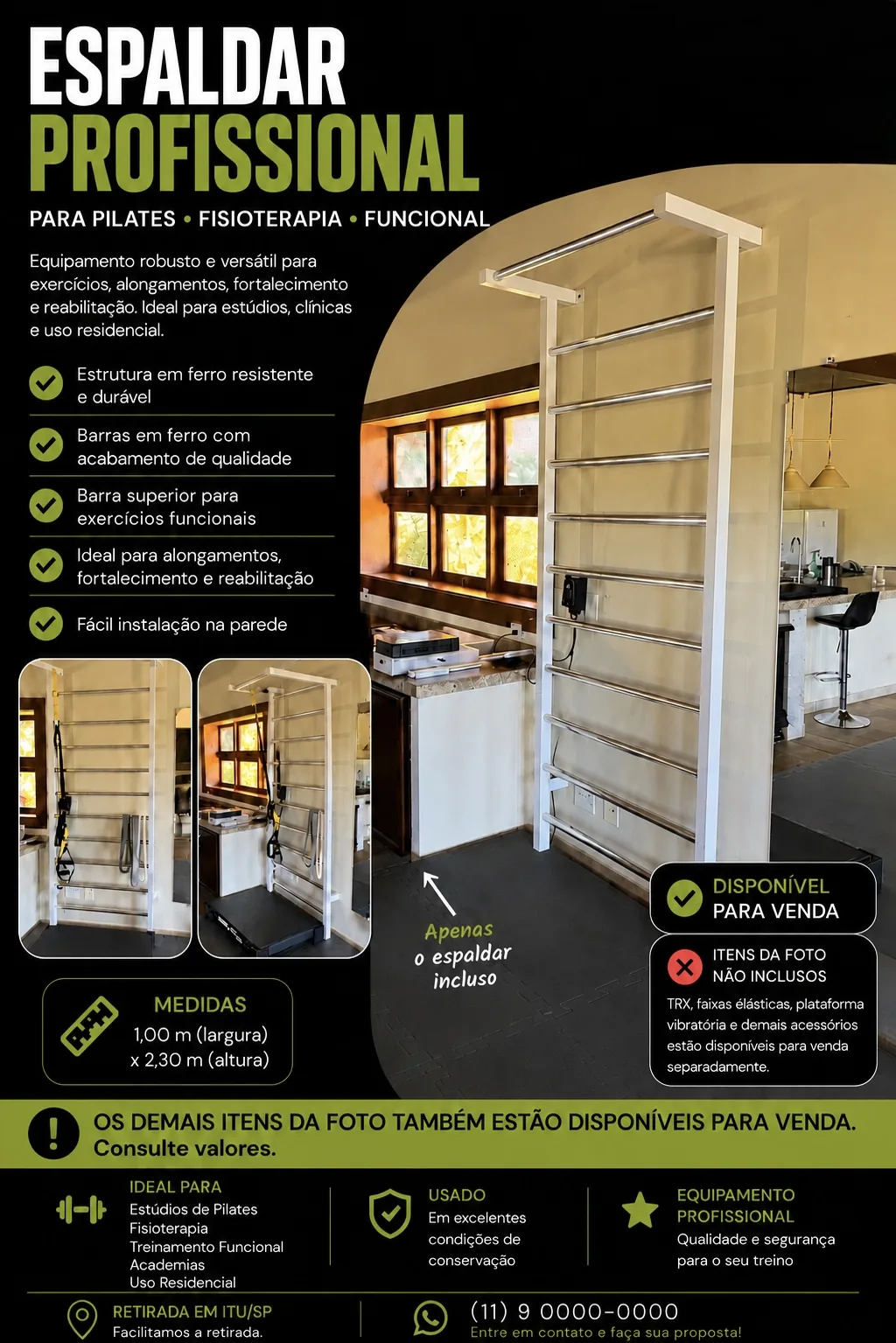Espaldar Profissional para Pilates e Fisioterapia