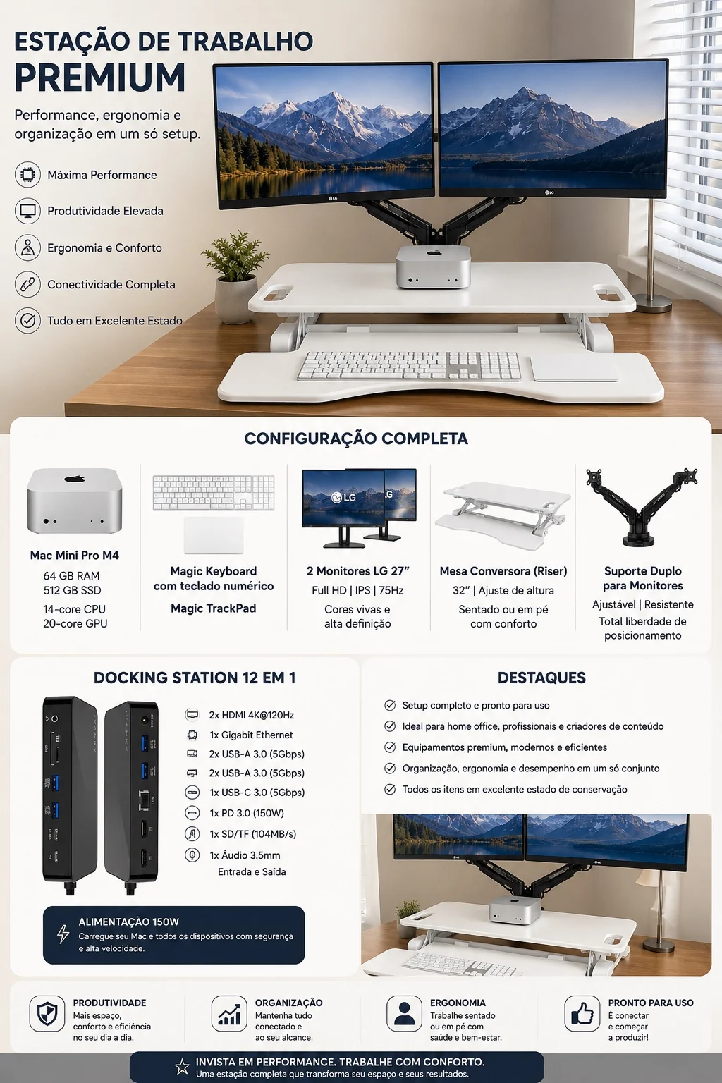 Estação de Trabalho Premium — Mac Mini M4 Pro