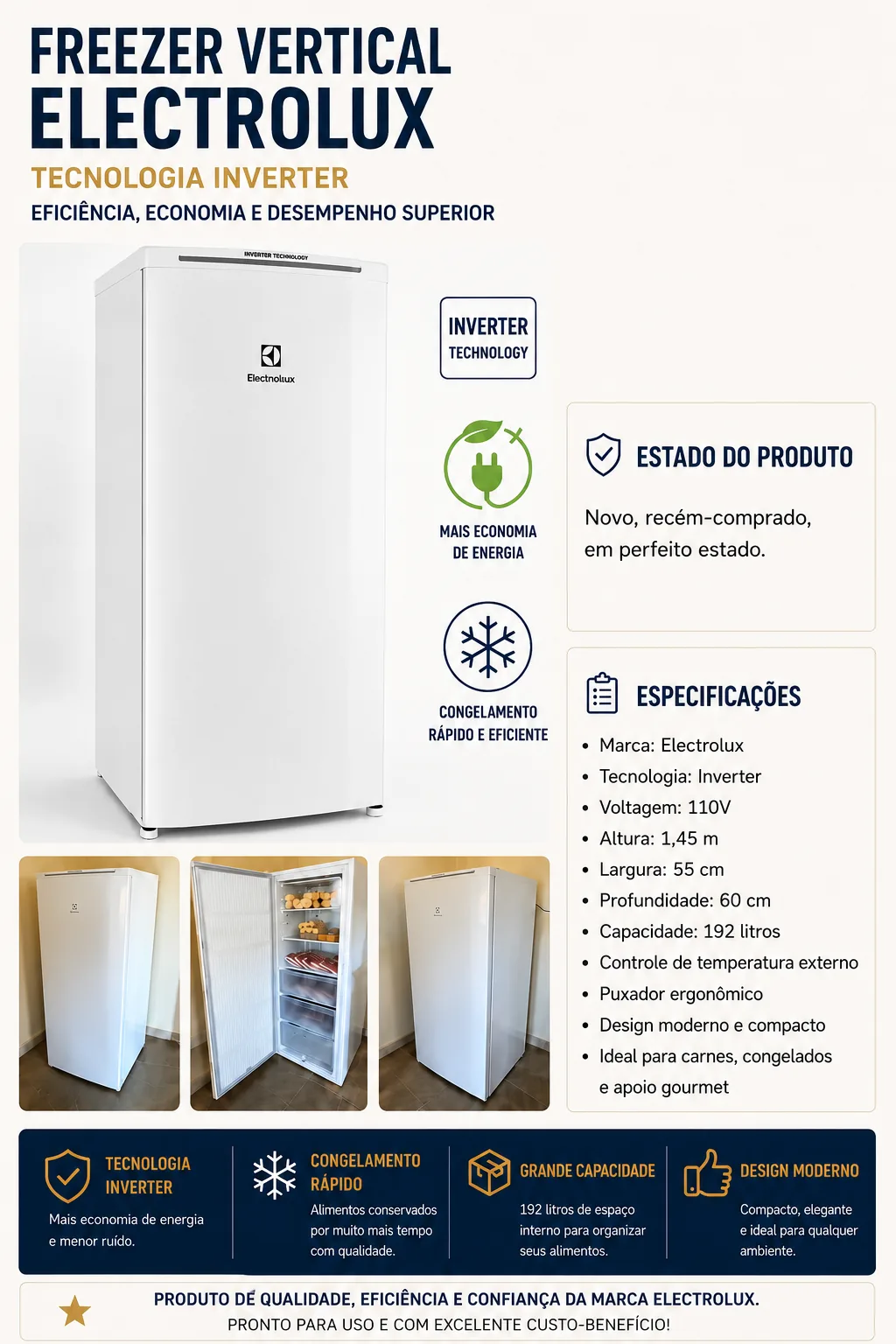 Freezer Vertical Electrolux