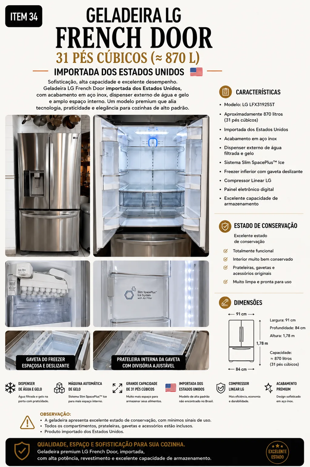 Geladeira LG French Door