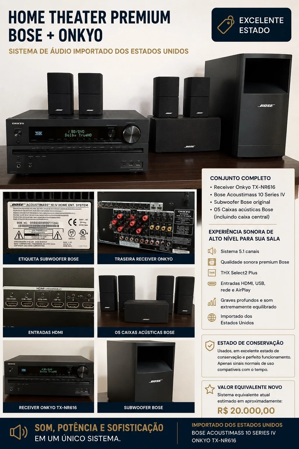 Home Theater Premium Bose +  Receiver Onkyo
