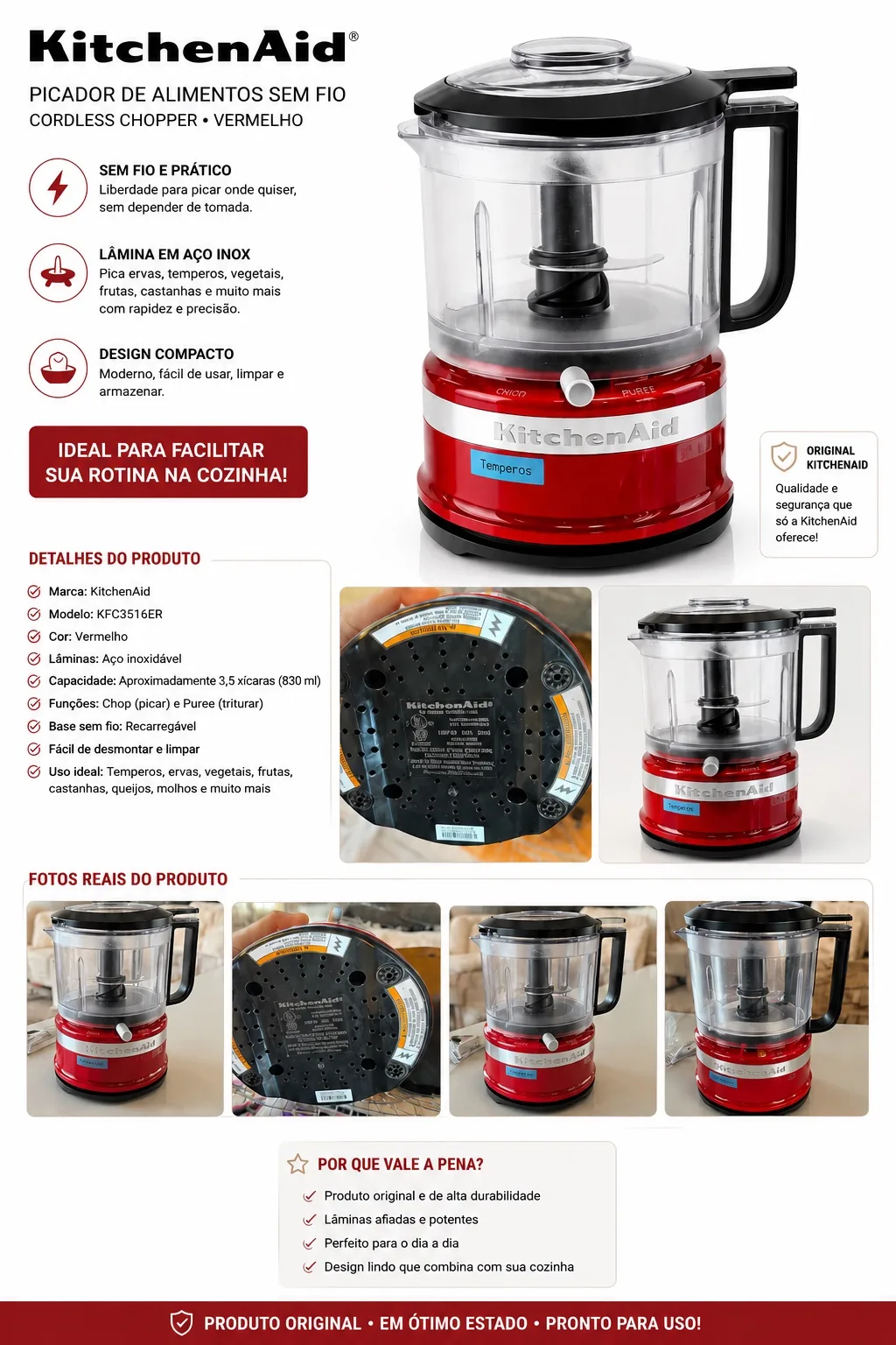 KitchenAid Picador de Alimentos sem Fio