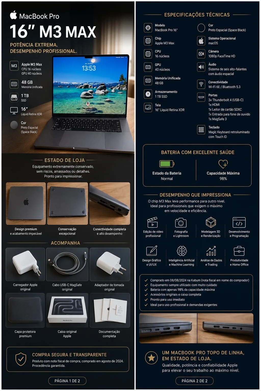 MacBook Pro 16" M3 Max 48GB 1TB