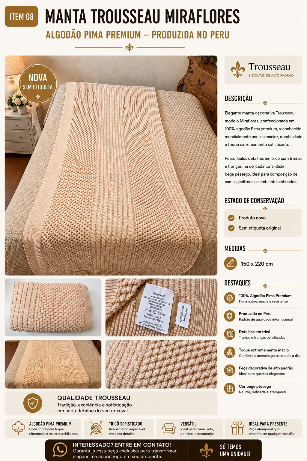 Manta Trousseau Miraflores