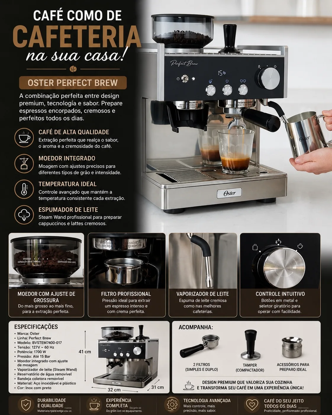 Oster Perfect Brew Cafeteira Espresso