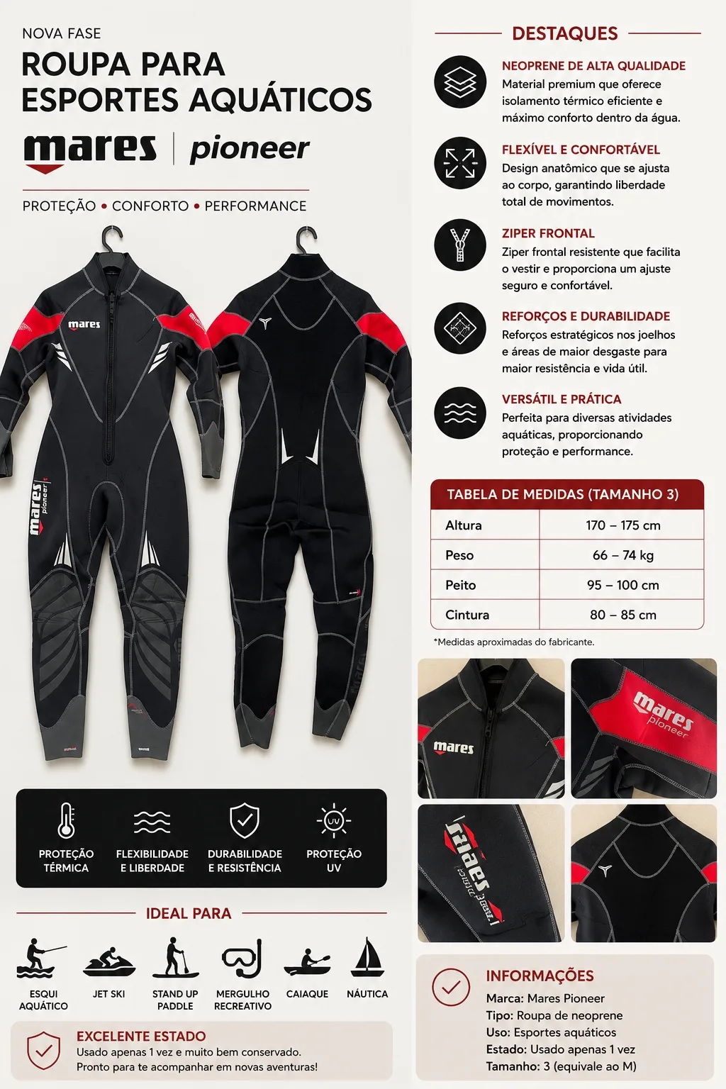 Roupa para Esportes Aquáticos Mares Pioneer