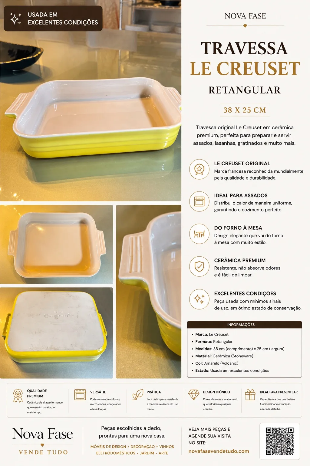 Travessa Le Creuset Retangular 38 × 25 cm