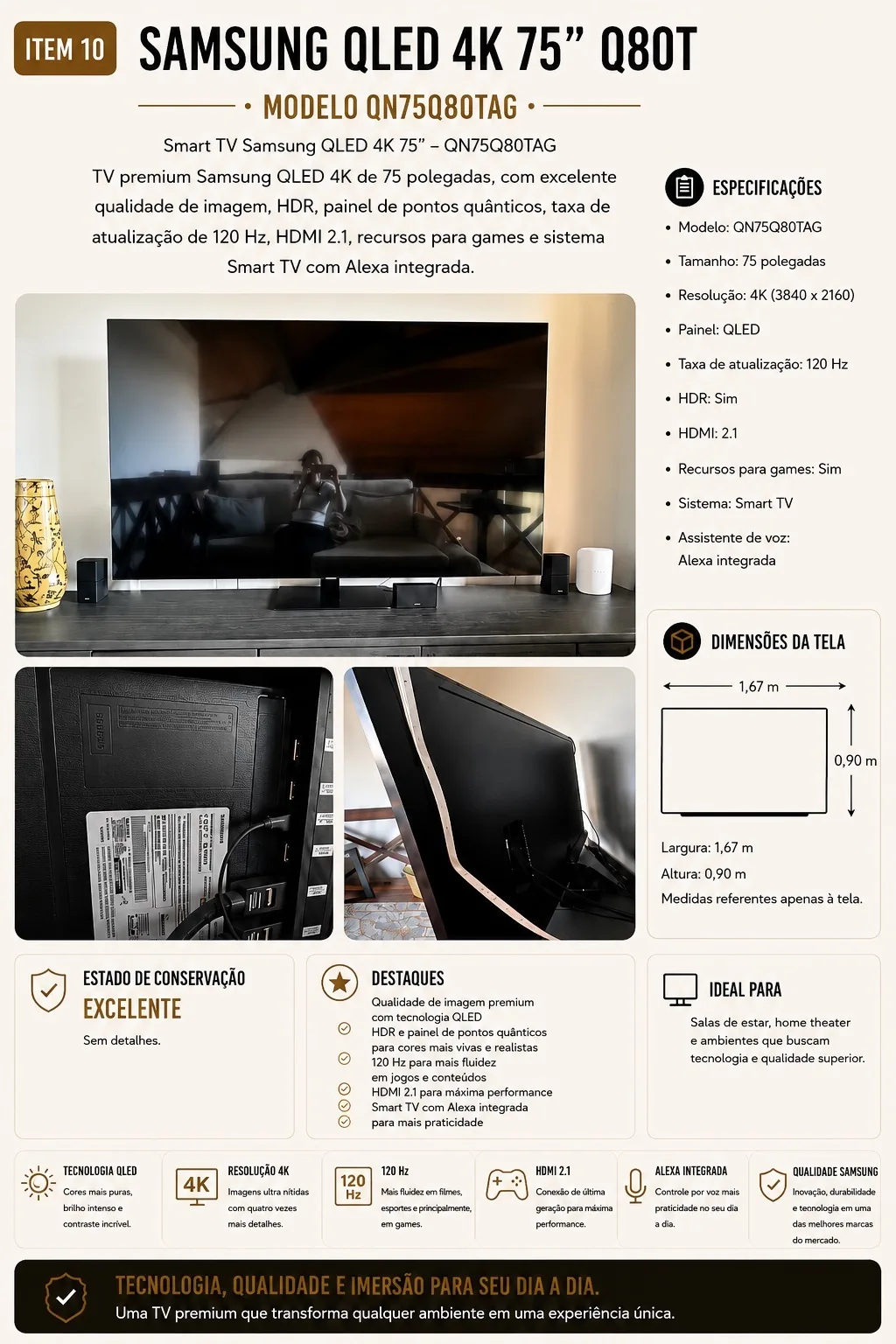 TV Samsung QLED 75"